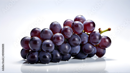 Purple grapes isolated on white background 