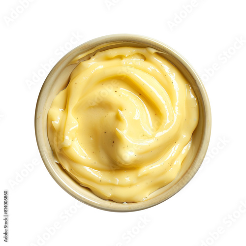 Mayonnaise in a bowl isolated on white background, png file