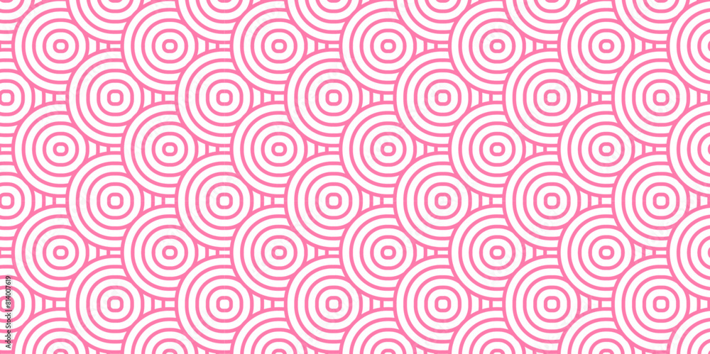 Overlapping Pattern Minimal diamond geometric waves spiral and abstract circle wave line. pink color seamless tile stripe geometric create retro square line pattern white background. Overlapping Pattern Minimal diamond geometric waves spiral and abstract circle wave line. pink color seamless tile stripe geometric create retro square line pattern white background.