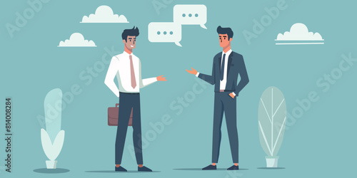 Two people discussing office talk vector illustration