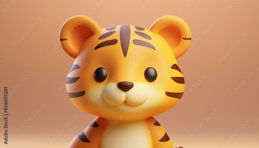 Obraz premium Tigre 3d kawaii