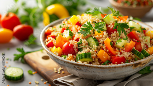 Vibrant Quinoa Salad Bowl with Colorful Vegetables