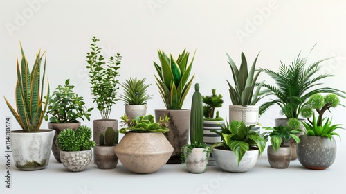 A collection of lush potted plants beautifying the space. © klss777