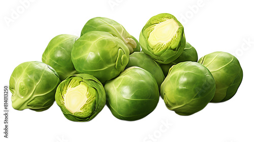 Brussels sprouts with a transparent background.