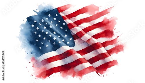 Watercolor Flag of USA