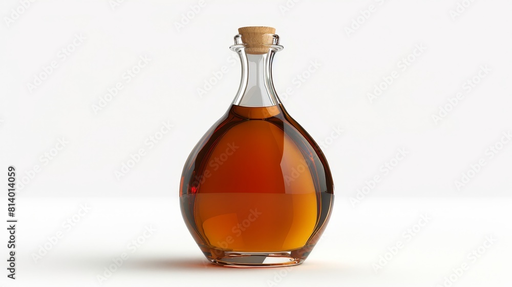 cognac in glass bottle isolated on white background cognac in glass bottle isolated on white background