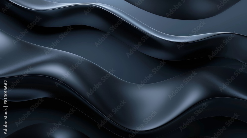 3D black Illustration wave background with tech abstract flow curves 3D black Illustration wave background with tech abstract flow curves