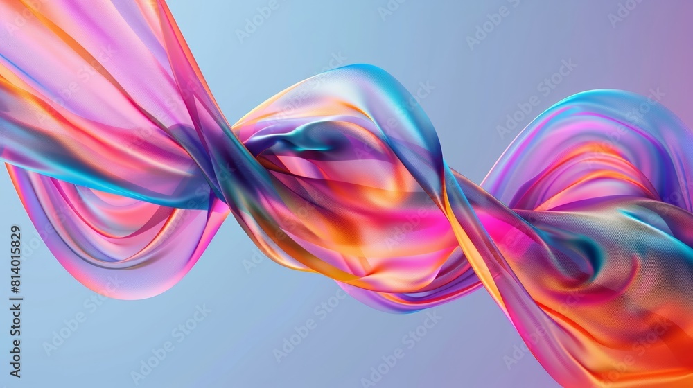 3D Illustration wave silk background with twisted relaxing colorful curves 3D Illustration wave silk background with twisted relaxing colorful curves