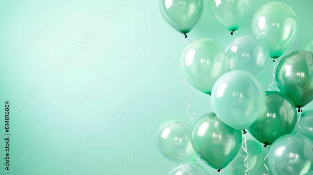 sage green pastel balloons on sage green background. sage green pastel balloons on sage green background.