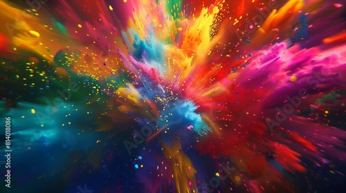 A vibrant and joyous illustration of a Happy Holi Background