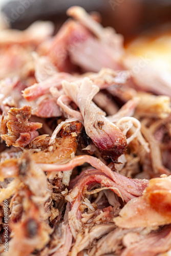 Macro detail of fresh Pulled Pork