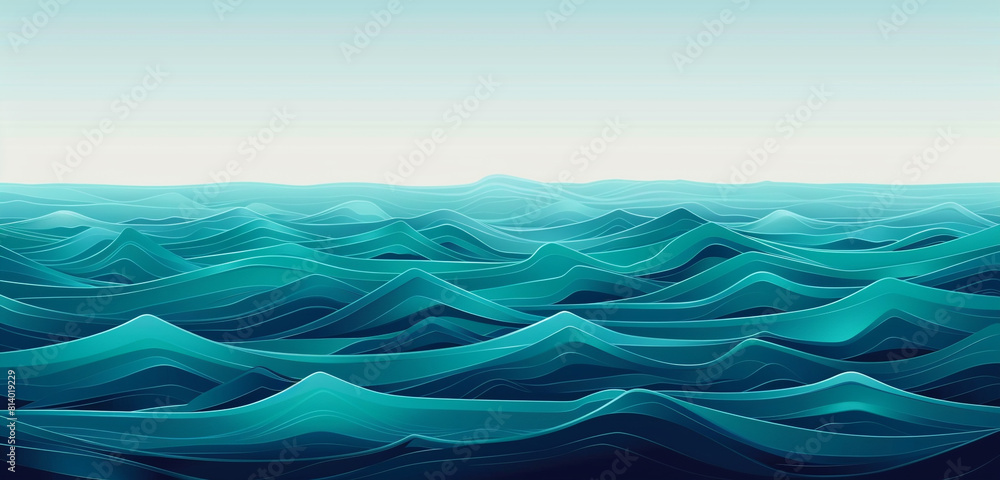 Turquoise to navy wave vector, embodying the serenity of the sea. Turquoise to navy wave vector, embodying the serenity of the sea.