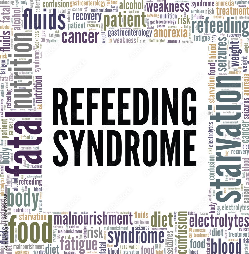 Fototapeta premium Refeeding Syndrome word cloud conceptual design isolated on white background.