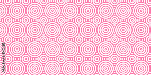   Overlapping Pattern Minimal diamond geometric waves spiral and abstract circle wave line. pink color seamless tile stripe geometric create retro square line pattern white background.