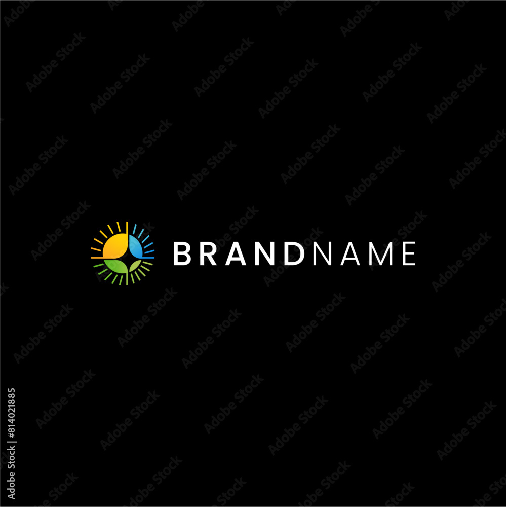 Fototapeta premium sun and light logo concept for solar energy company