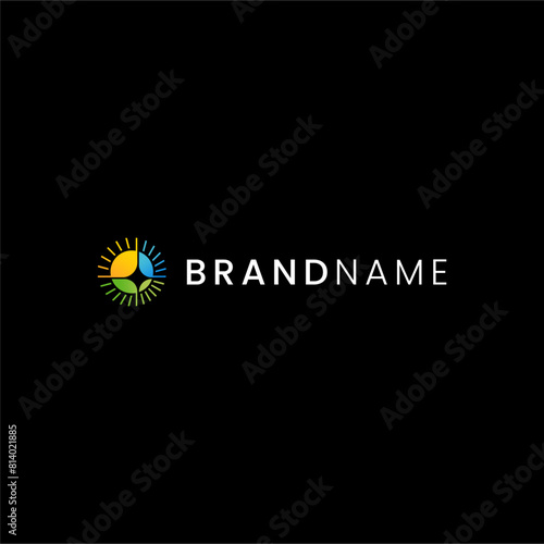 sun and light logo concept for solar energy company