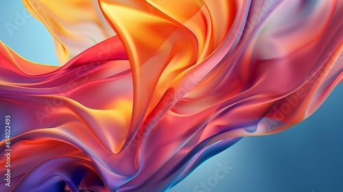 3D fashion rainbow swirl luxury wave silk background for technology web advertising branding