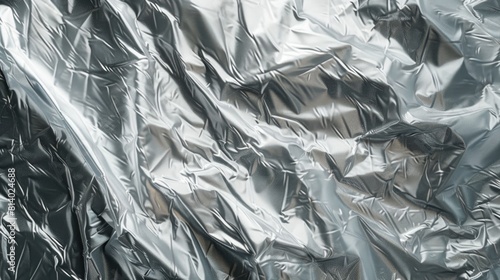 Detailed shot of a shiny sheet of tin foil, perfect for backgrounds or textures