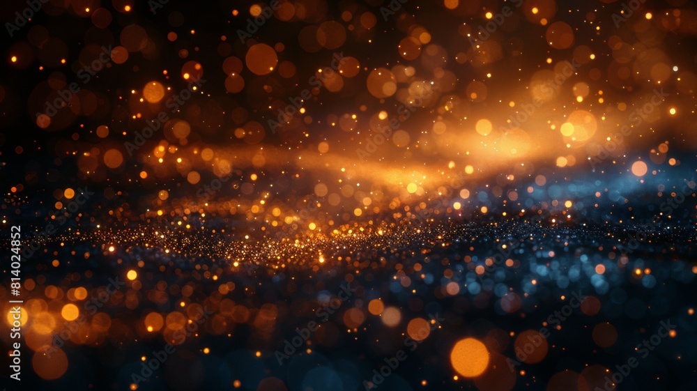 Obraz premium Bokeh with sparkles and lights on a black background