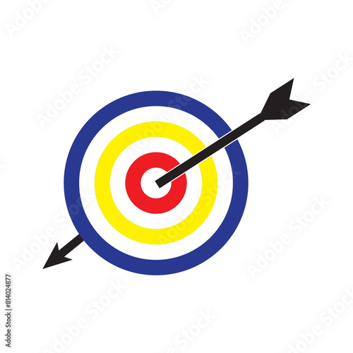 Target with an arrow flat icon concept market goal.eps10