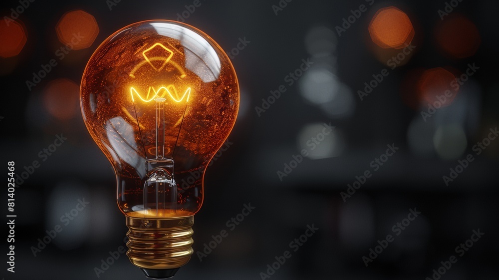 One free-standing light bulb on a black background One free-standing light bulb on a black background