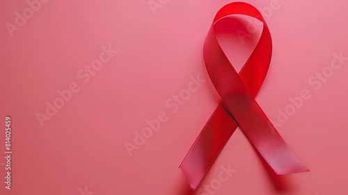 Red ribbon for world aids day awareness campaign. copy space. world AIDS day background concept