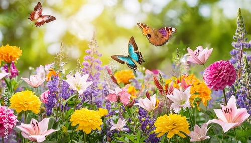 butterflies and flowers