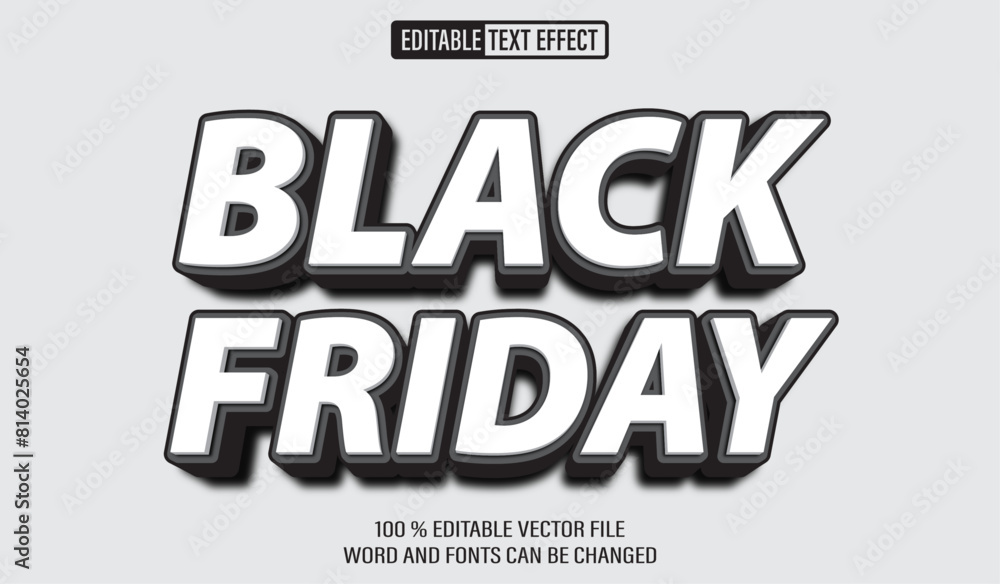 Editable 3d text style effect - Black Friday text effect Template Editable 3d text style effect - Black Friday text effect Template