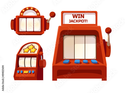Set of slot machine vectors for casino advertising