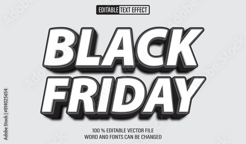 Editable 3d text style effect - Black Friday text effect Template