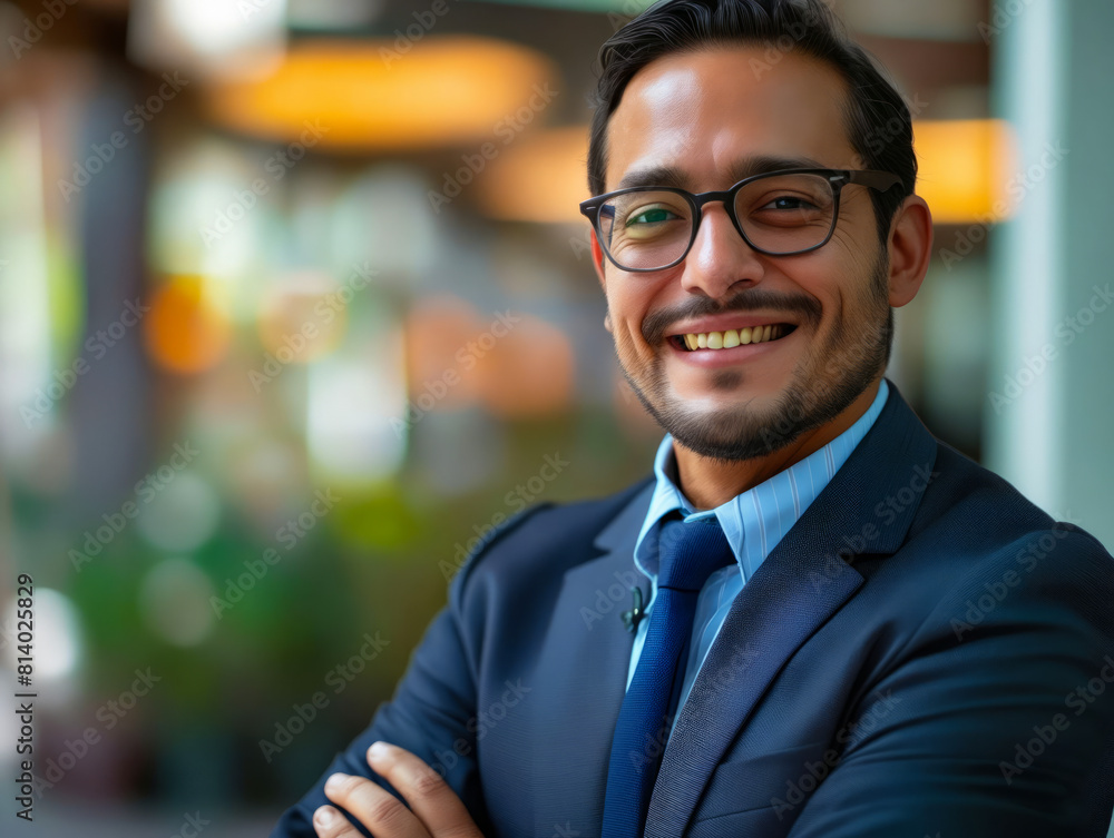 A smiling man in a suit and tie. A smiling man in a suit and tie.