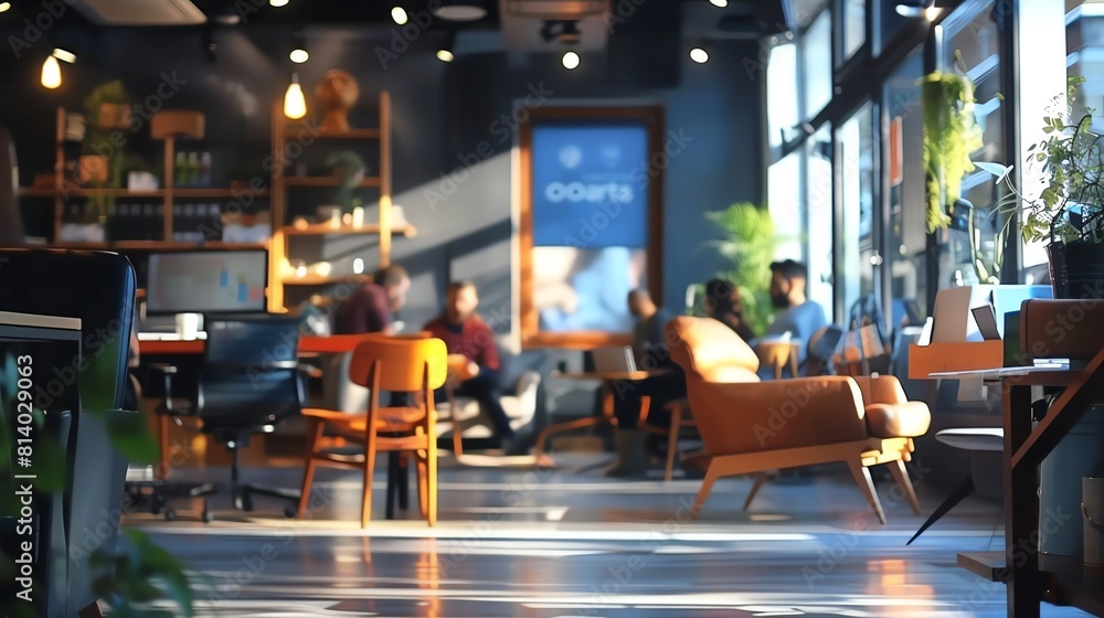 Obraz premium A modern coworking space bathed in natural light