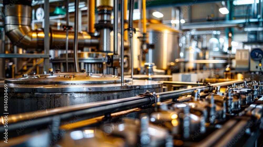 A factory with many machines and pipes A factory with many machines and pipes