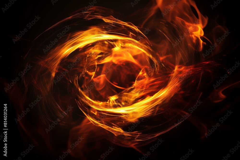 Fototapeta premium Radiant Swirl fire flames. Nature energy. Generate Ai