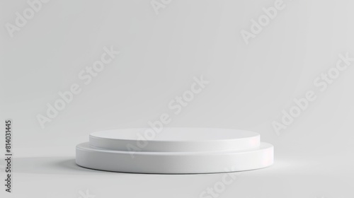 A white pedestal on a plain surface. Ideal for product displays