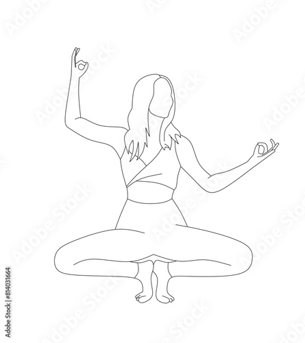 vector of young woman doing yoga exercises.
perfect vector collection