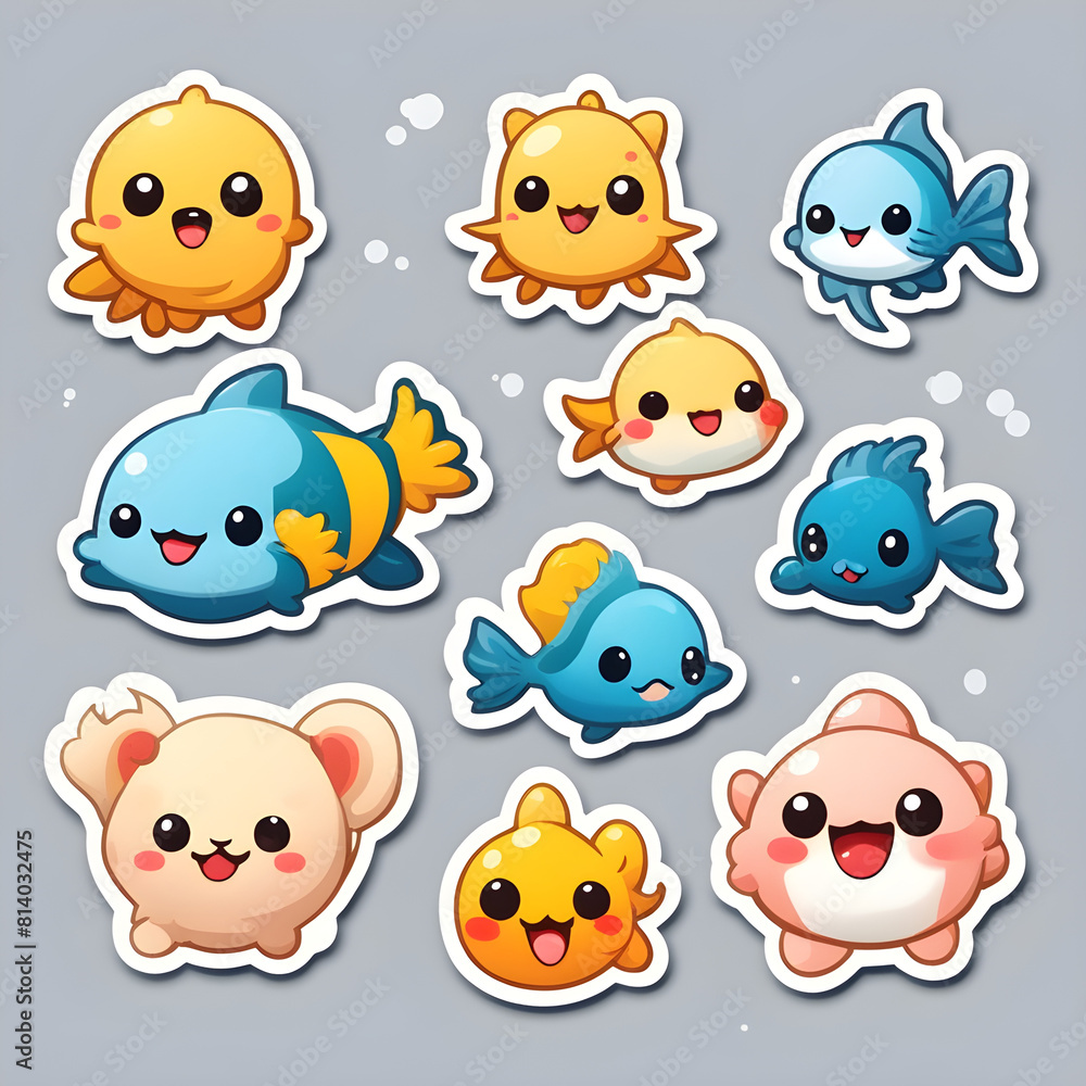 Obraz premium set of funny cartoon animals