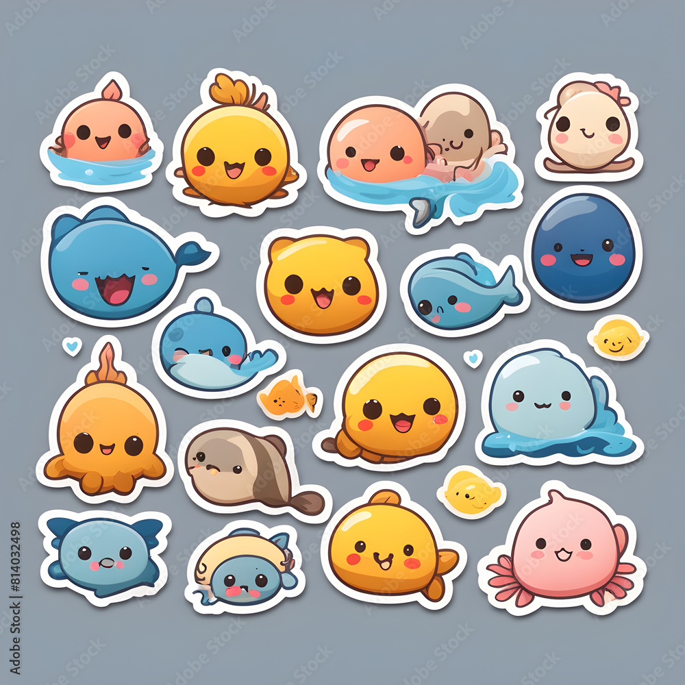 Obraz premium set of funny cartoon animals