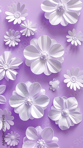 the intricate details of small floral patterns set against a gentle  light sky purple hue.