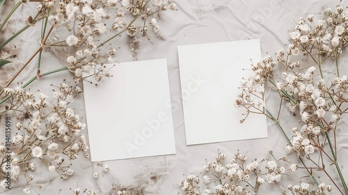 Serene Blank Canvas With Delicate Blooms