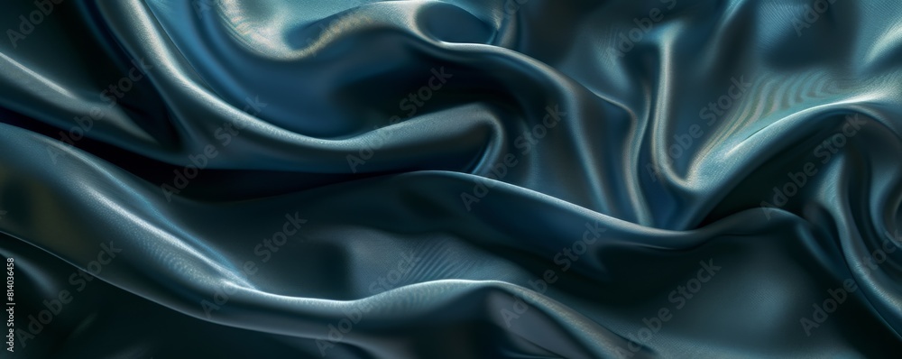 Fototapeta premium Elegant blue satin fabric texture