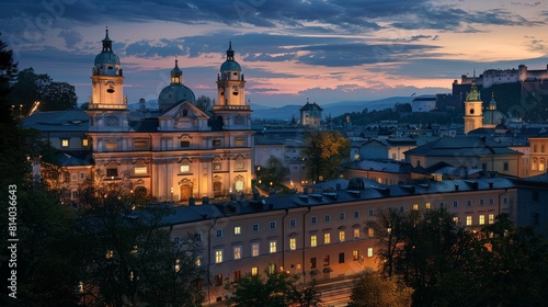 The Salzburg Festival in Austria celebrating classical music and opera with performances by renowned international artists in the birthplace of Mozart offering a sophisticated blend of high culture an photo