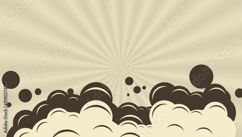 Vintage Retro Background Animation With Clouds Moving and Buble swirl shape 90s 80s 70s style