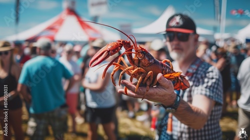 The Nova Scotia Seafood Festival in Halifax Canada showcasing the best of the region��s seafood with cooking demonstrations taste testing and live music promoting the maritime heritage and culinary sk photo