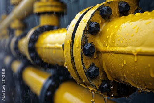 Yellow gas pipe, sales and export concept