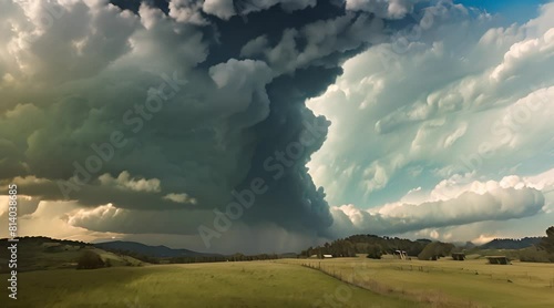 A timelapse video capturing the changing weather patterns throughout the day, from clear skies to gathering clouds photo