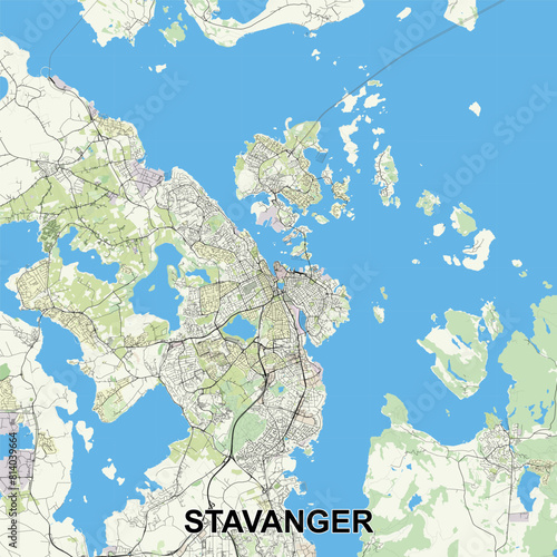 Stavanger, Norway map poster art