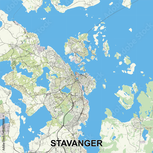 Stavanger  Norway map poster art