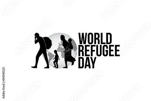 Refugee silhouette vectors and illustrations for world refugee day.