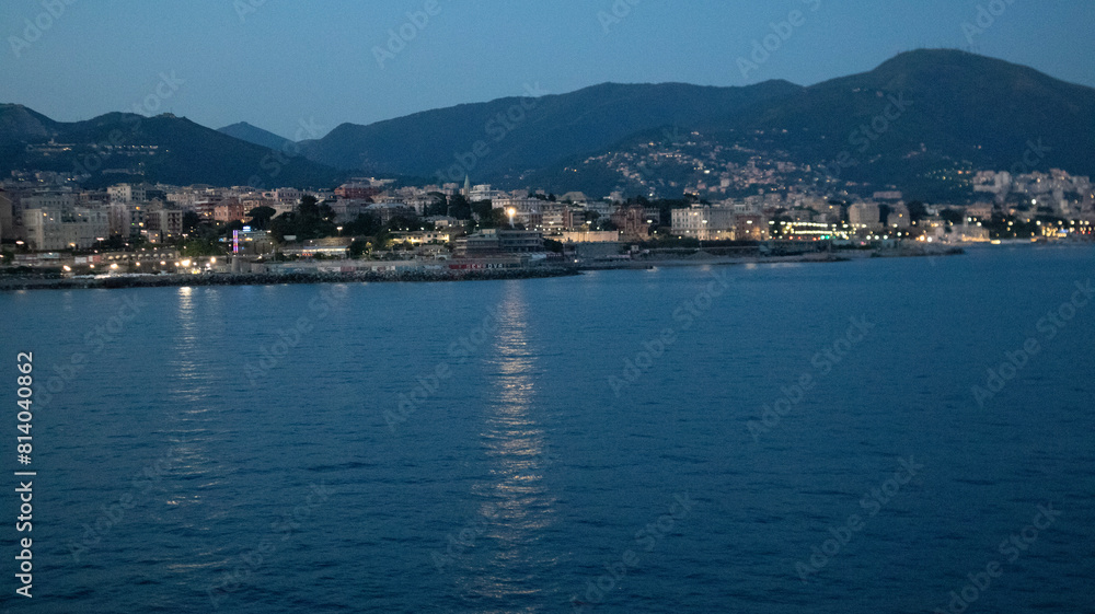 view of the bay of genoa, italy view of the bay of genoa, italy